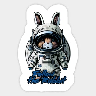 follow the Rabbit astronaut Sticker